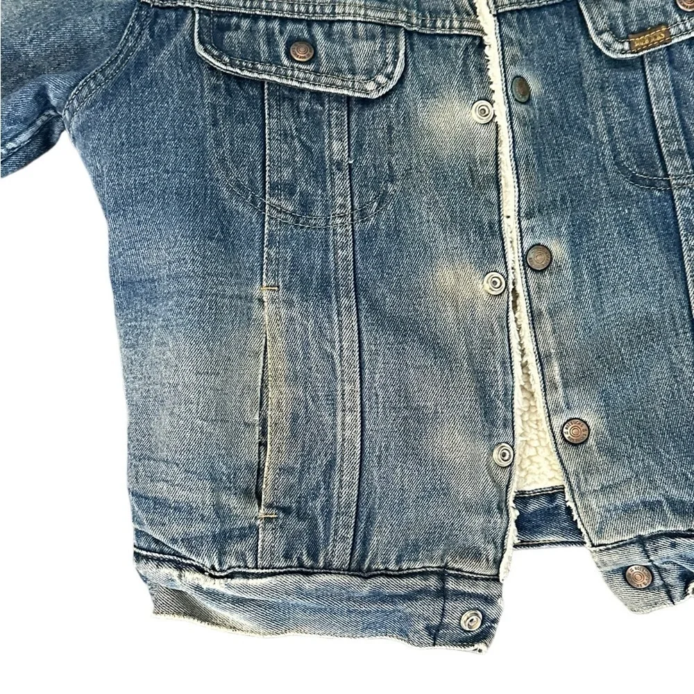 Vintage 70s Sears Roebucks Sherpa Denim Trucker Jean Jacket USA Size 38​ - Picture 3 of 12